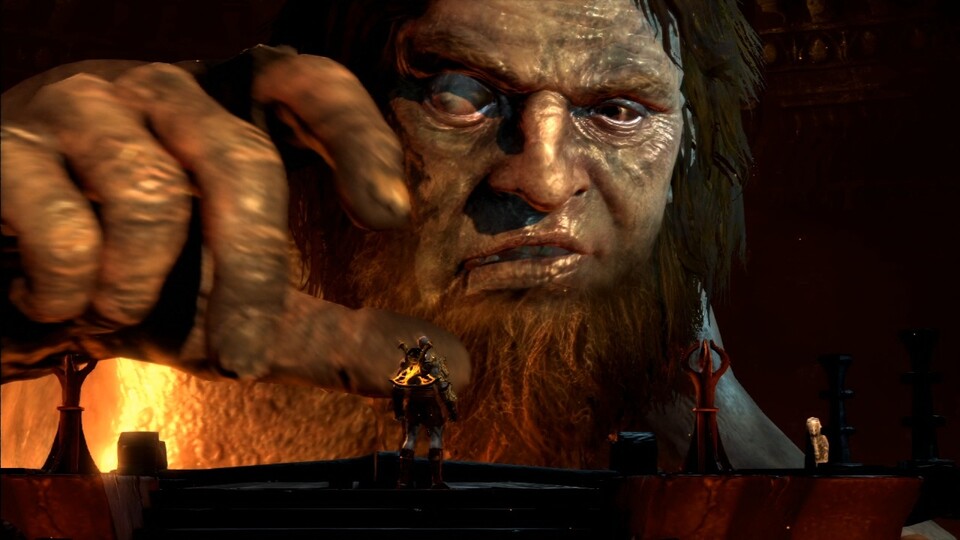 God of War 3: Die Bekanntschaften des Kratos werden von Mal zu Mal hässlicher: Götterschmied Hephaistos bastelt euch eine neue Waffe. [PS3]