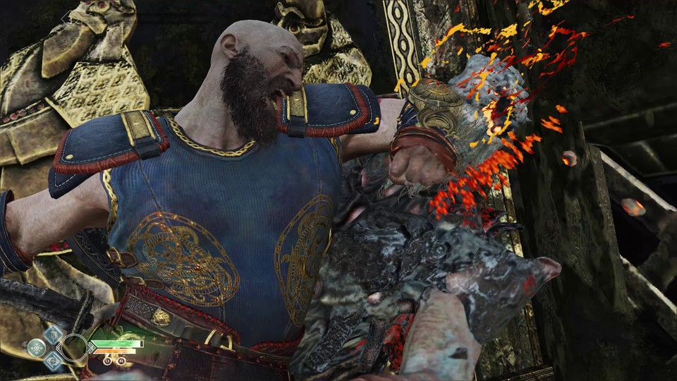 Überwältigende Angriffe hat Kratos immer noch drauf.