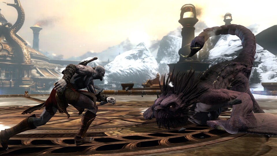 God of War: Ascension bietet im »Trial of the Gods«-Modus die Möglichkeit, sich gemeinsam mit einem Freund durch Gegnerwellen zu kämpfen.