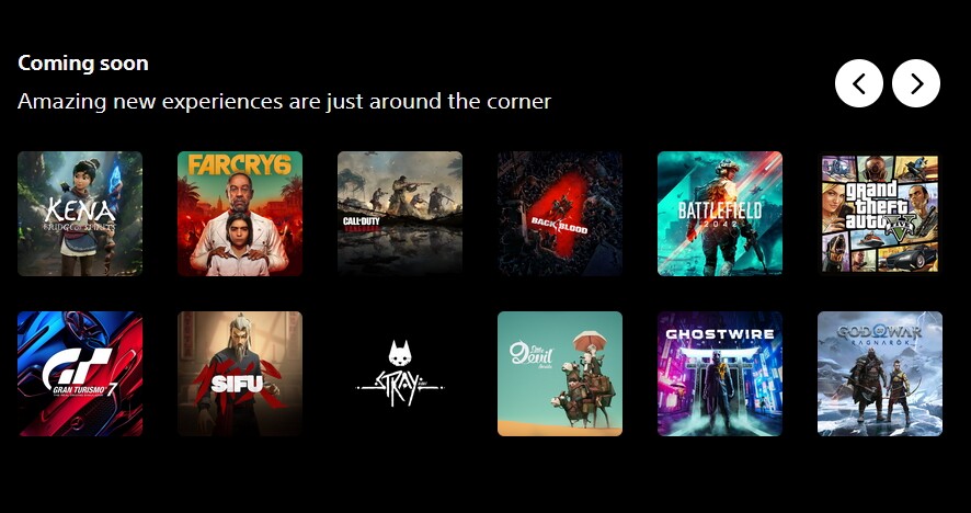Hier seht ihr das Spiel, gemeinsam mit beispielsweise Far Cry 6, aber auch Little Devil Inside (Bildquelle: www.playstation.com).