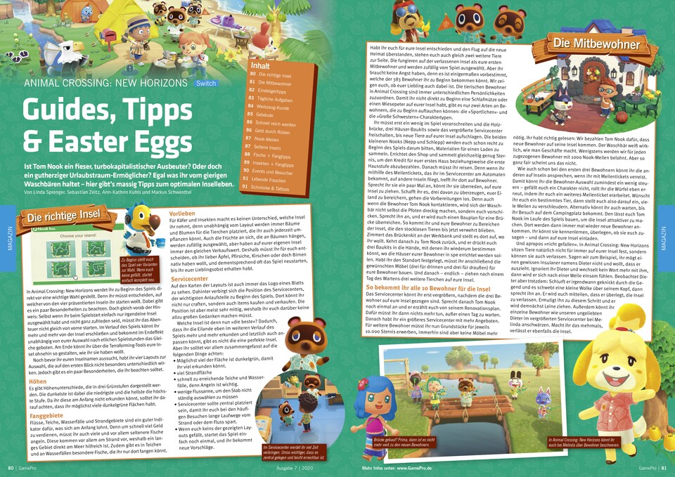 12 Seiten Tipps-Strecke zum Nintendo-Switch-Bestseller Animal Crossing: New Horizons