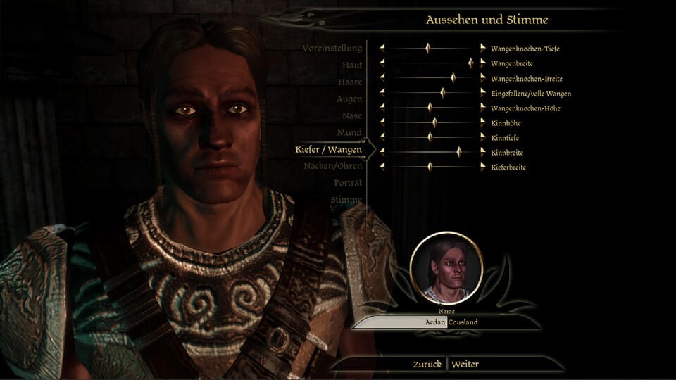 Wenn – wie hier in Dragon Age Origins – das Licht schummrig und der Hintergrund dunkel ausfällt, sind gerade Charaktere mit dunkler Haut und schwarzem Haar nur noch schwer zu erkennen.