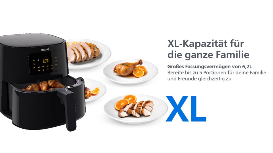 Schnell mal Chicken-Wings für eure Partygäste machen? Mit dem XL-Korb vom Philips Airfryer kein Problem.