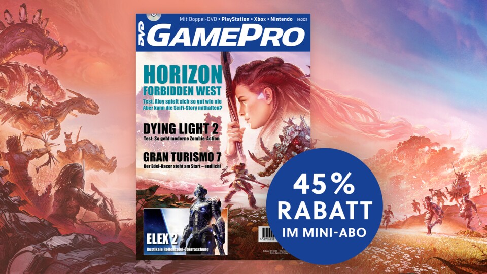 GamePro 0422 mit großer Titelstory zu Horizon: Forbidden West. Direkt zum günstigen Mini-Abo!