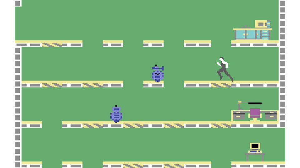 Immer wenn Elvin Atombenders fiese Roboter den Spieler killen, rückt die Apokalypse zehn Minuten näher.