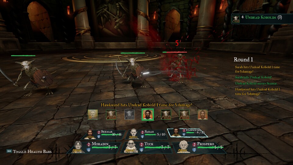 Wie im Original seid ihr auch im Wizardry-Remake in der First-Person-Perspektive unterwegs. Die Charaktere eurer Gruppe werden euch unten eingeblendet.