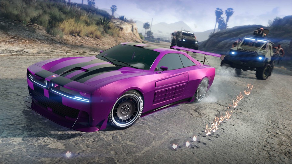 In GTA Online könnt ihr einen heißen Reifen fahren, auch in der Luft.