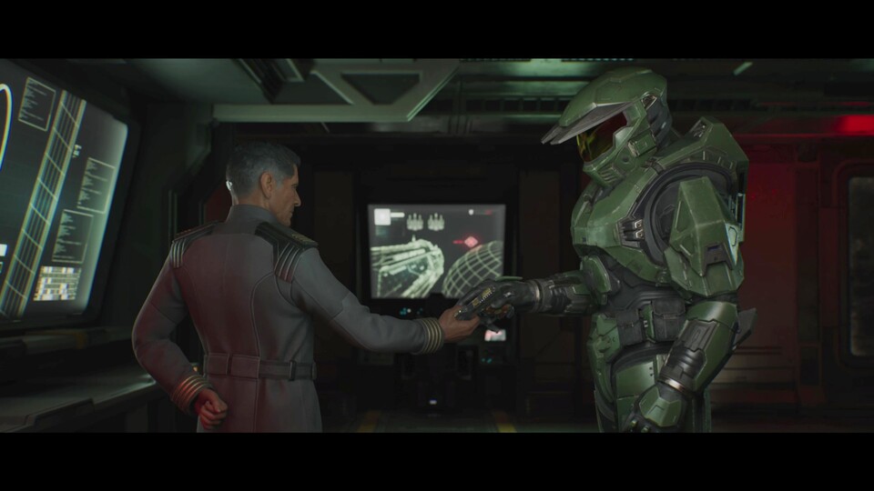 Im Original übergab Captain Keyes dem Master Chief eine normale Pistole. In Campaign Evolved ist das Modell besonders.
