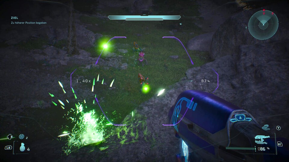 Auch mit Waffen wie der Plasma Rifle könnt ihr jetzt ein wenig zoomen, was das Zielen hier und da erleichtern kann.