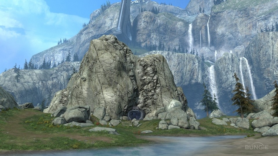 Halo: Reach - Die »Forgeworld« ist ein riesiger, leerer Level, in dem ihr beliebig Spielbereiche abstecken und Objekte platzieren könnt. [360]