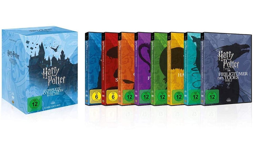 Die Harry Potter Complete Collection liefert euch alle acht Filme in einem jeweils eigenen Case und noch einige Extras obendrauf.