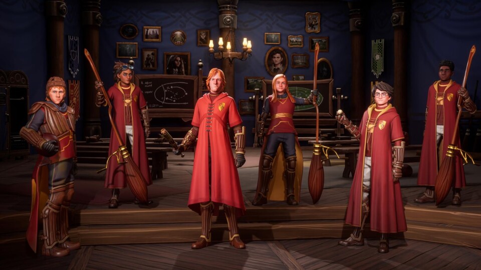 Auch Harry Potter und das restliche Team von Gryffindor sind im Spiel.