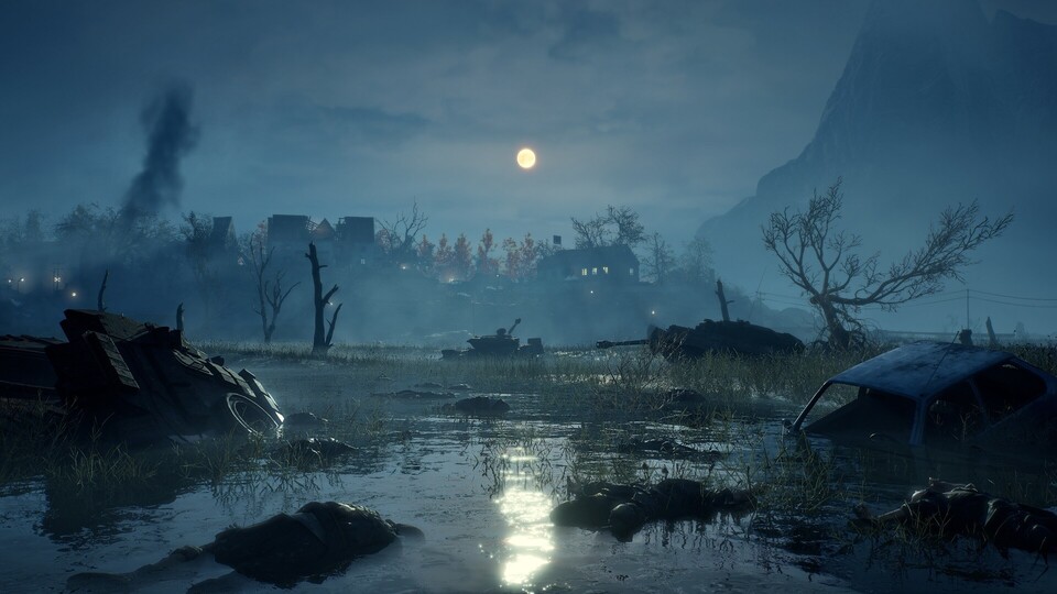 Die düstere Spielwelt ist von den Spuren des Krieges gezeichnet.