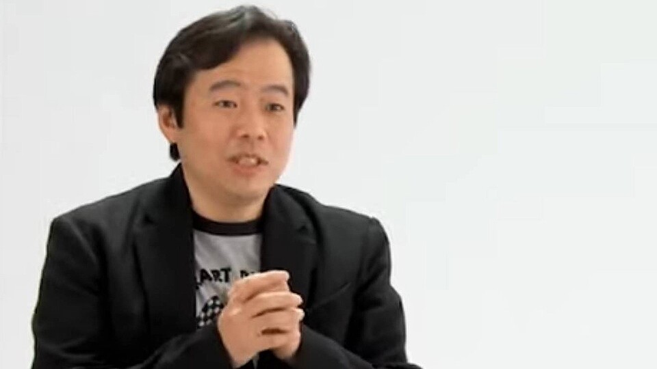 Hideki Konno 2011 in einem Interview mit dem damaligen Nintendo-Präsidenten Satoru Iwata zum Nintendo 3DS. (Bildquelle. https:www.youtube.comwatch?v=hIB-GQC6ZcE)