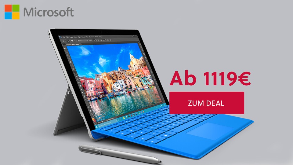 Microsoft Surface Pro 4 mit Type Cover ab 1119€.