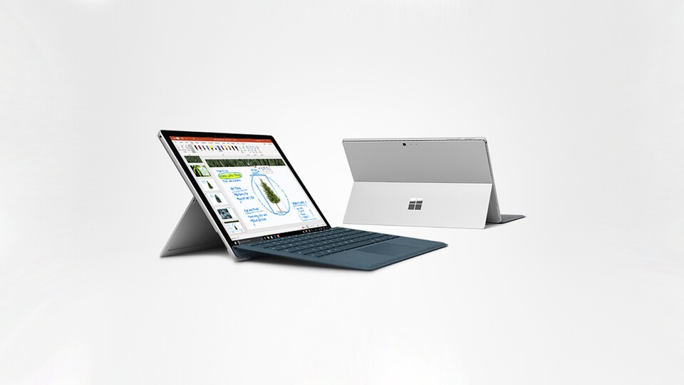 Microsoft Surface Pro, 31,25 cm (12,3 Zoll) 2-in-1 Tablet (Intel Core M, 4GB RAM, 128GB SSD, Win 10 Home) Platin
