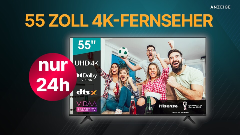 Bei MediaMarkt gibt es heute den 4K-Fernseher Hisense A6CG mit 55 Zoll im Angebot.