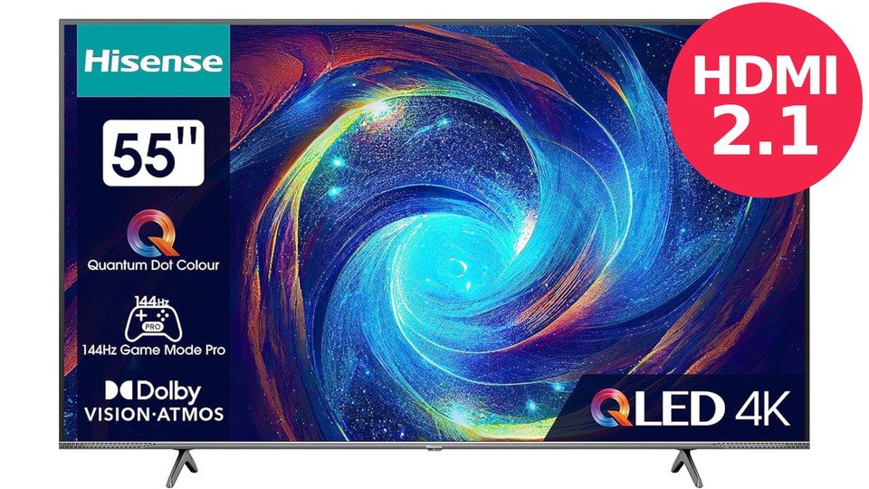 Der Hisense E7KQ Pro QLED 4K-TV mit 144 Hz ist eine tolle Wahl für alle, die einen guten Gaming-Fernseher zum kleinen Preis suchen.