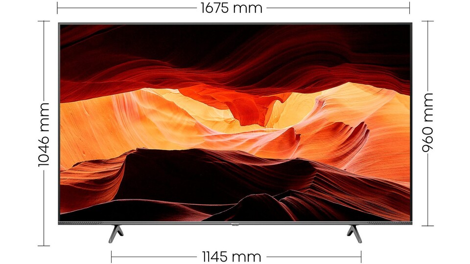 Der 75 Zoll große Hisense E77KQ Pro QLED-TV liefert nicht nur ein großes, sondern auch ein gutes Bild.