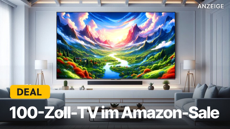 Jetzt könnt ihr euch einen 100 Zoll großen QLED 4K-TV mit 144Hz zum Top-Preis im Amazon-Angebot schnappen!