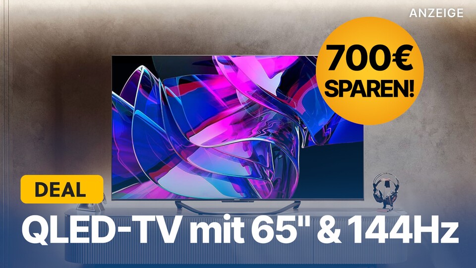 Mini-LED Gaming-TV günstig: Den 4K-Fernseher Hisense U7KQ gibts aktuell bei MediaMarkt im Angebot.