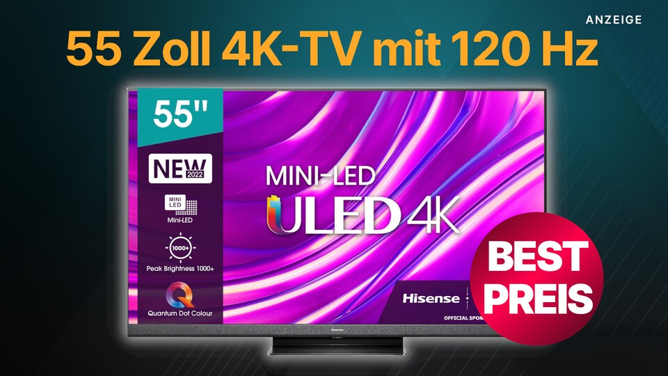 Bei Amazon gibt es den hochwertigen 4K-Fernseher Hisense U81HQ jetzt so günstig wie zum Black Friday im Angebot.