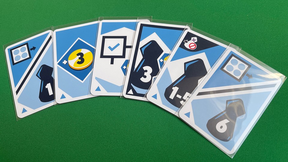 Mit diesen sechs Startkarten legen alle Spielenden los.
