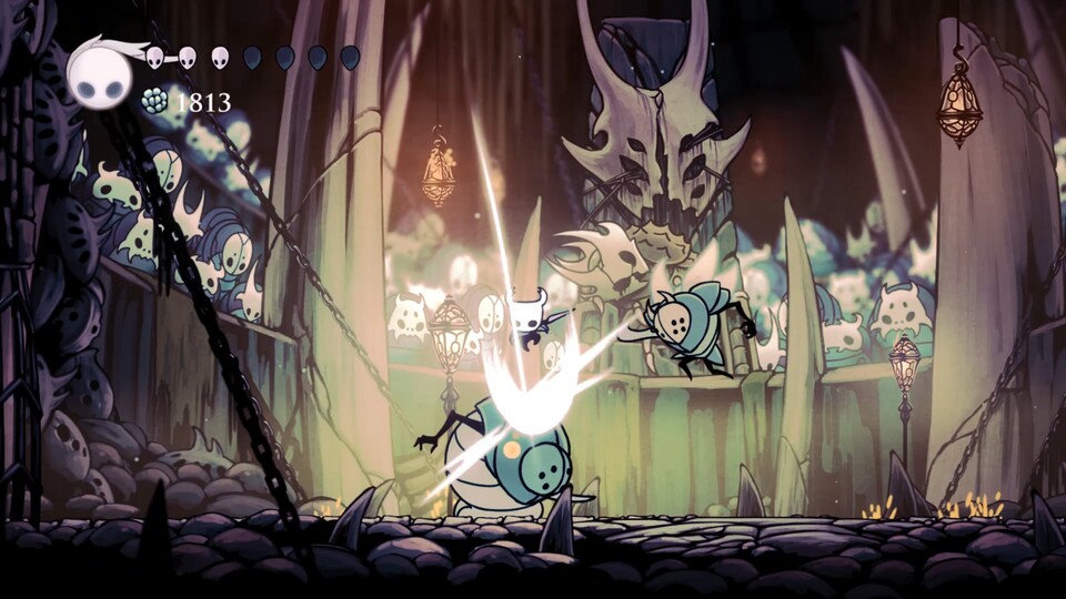 Auch Hollow Knight werdet ihr in keinem Regal finden - es sei denn, es handelt sich um die extra herausgebrachte Collector's Edition.