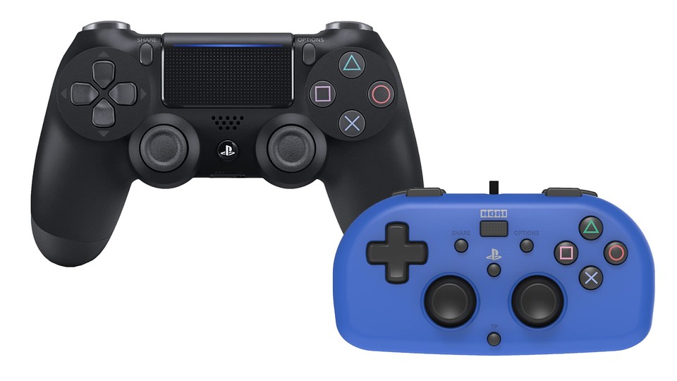 The Horipad Mini works without handles, but is also slightly smaller than the Sony DualShock 4.