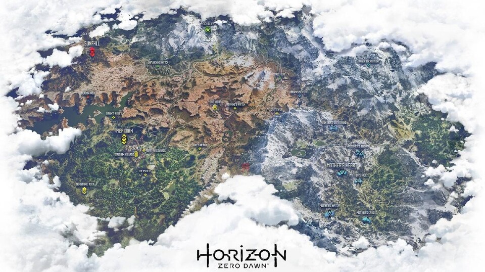 Die Karte von Horizon: Zero Dawn