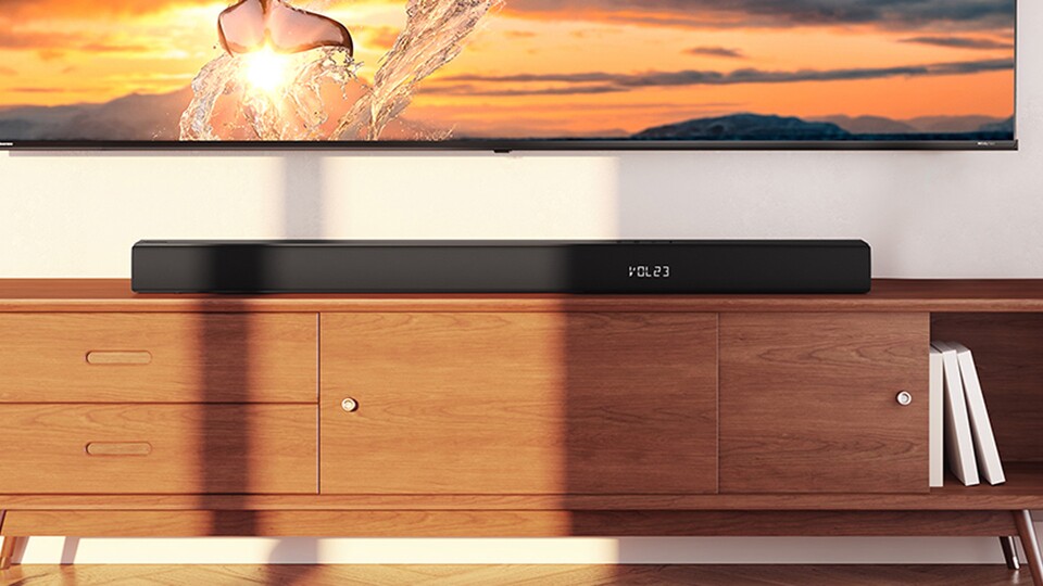 Durch das unscheinbare Design passt diese Soundbar in jede Einrichtung ohne störend zu wirken.