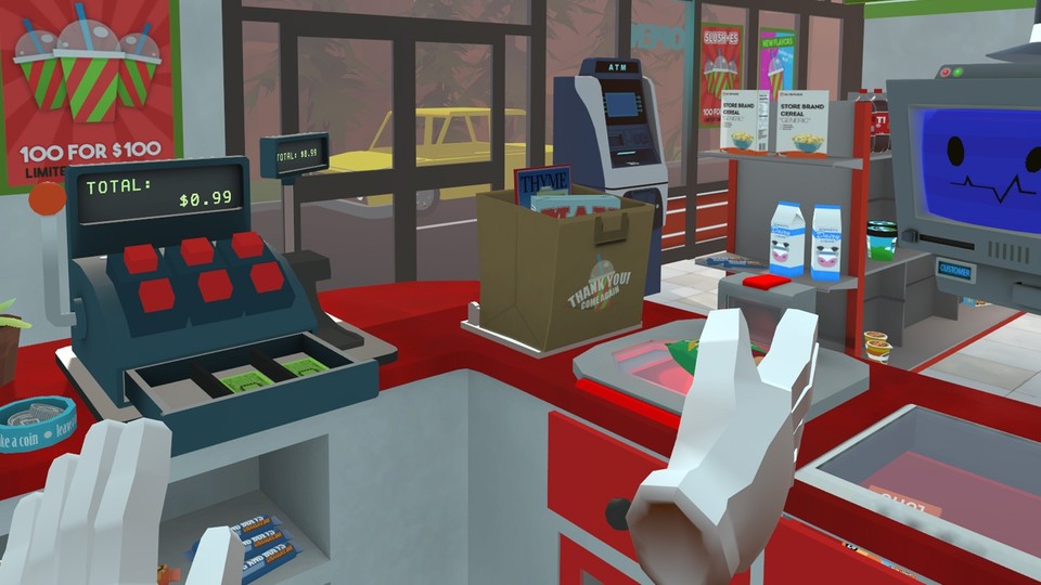 Der Job Simulator lässt die Spieler unter anderem als Büroangestellter oder Verkäufer »arbeiten«.