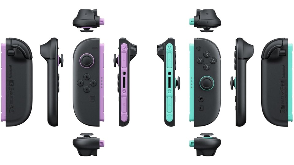 Hier könnt ihr die neuen Joy-Con 2 Controller für Switch 2 von allen Seiten betrachten.