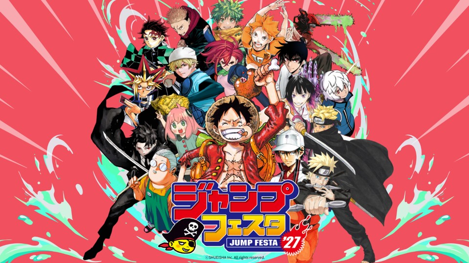 Shueisha trommelt alle relevanten Protagonist*innen ihres Verlags für das kommende Jump Festa 2027 zusammen. (© Shueisha)