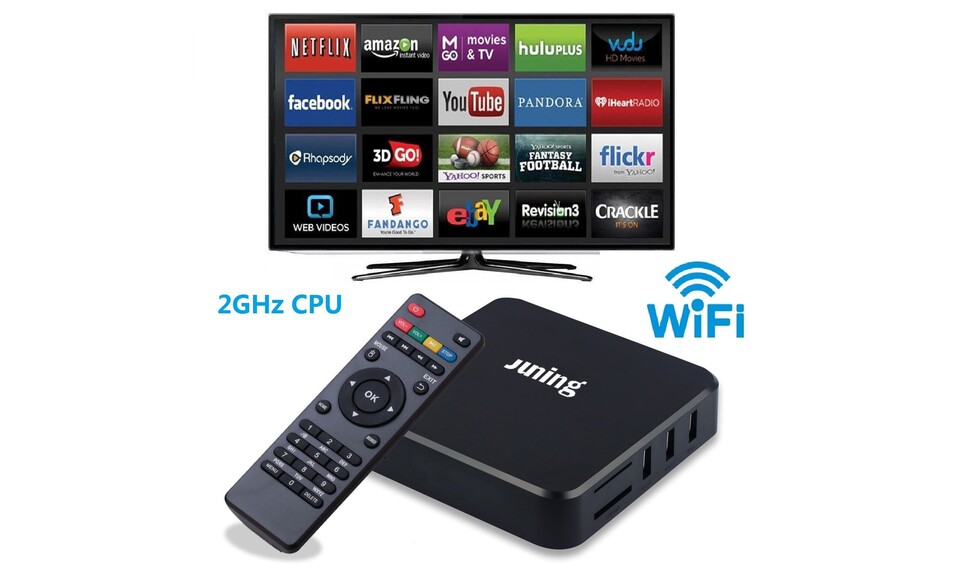 Juning Smart TV Box mit Android Betriebssystem.