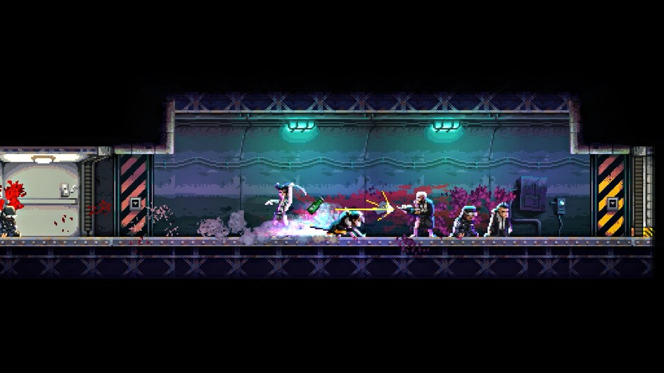 Im blutigen Action-Platformer Katana Zero kämpfen wir uns als Assassine durch 2D-Levels.