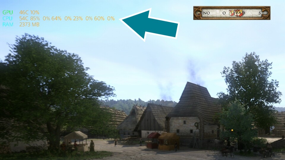 Wird das Framerate-Limit in der PS4-Version per Mod auf 60 fps gehoben, treibt es den ersten CPU-Kern der PS5 in aufwendigeren Szenen mit vielen NPCs auf 85 bis 90 Prozent Last.