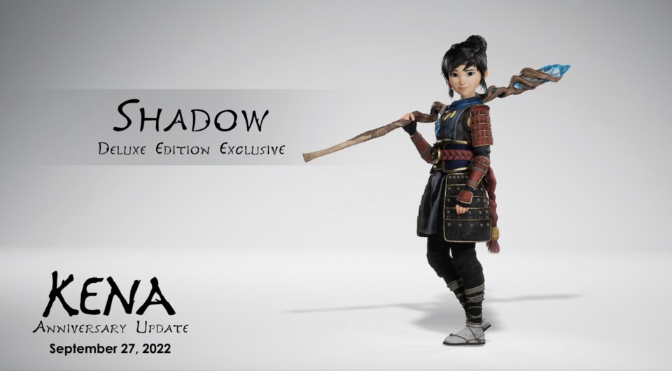 Kenas Shadow Outfit erinnert an eine Samurai-Rüstung.