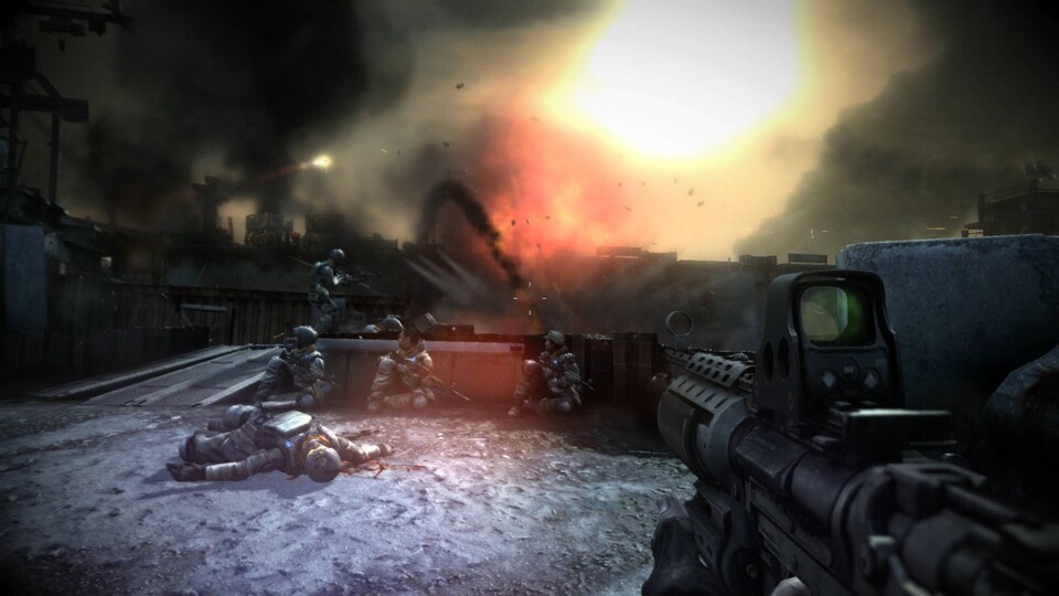 Killzone 2 ist mit seinen Bloom- und Kameraeffekten sowie seinen vorberechneten Schatten auch heute noch hübsch anzuschauen. Dynamisch ist die Beleuchtung aber nicht, hier könnte Path Tracing also ran.