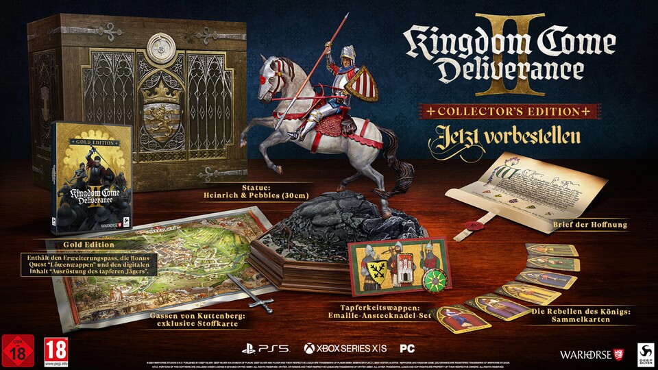 Die Reisterstatue dürfte für Sammler natürlich den höchsten Wert haben, doch die Kingdom Come Deliverance 2 Collectors Edition hat noch mehr zu bieten.