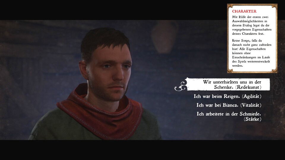 Wählt am besten zwei Mal Stärke während des Gesprächs.