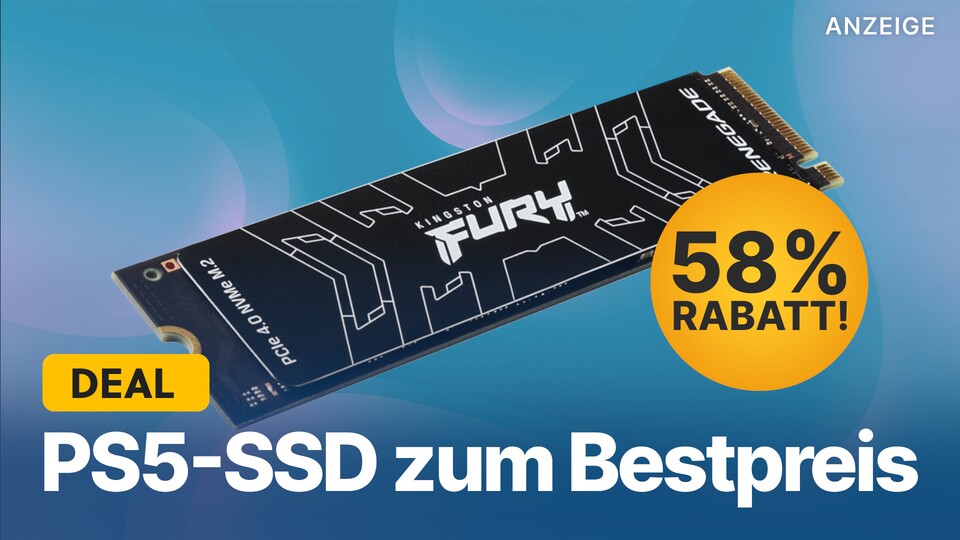 Die schnelle PS5-SSD Kingston Fury Renegade bekommt ihr bei Amazon gerade zum Bestpreis.
