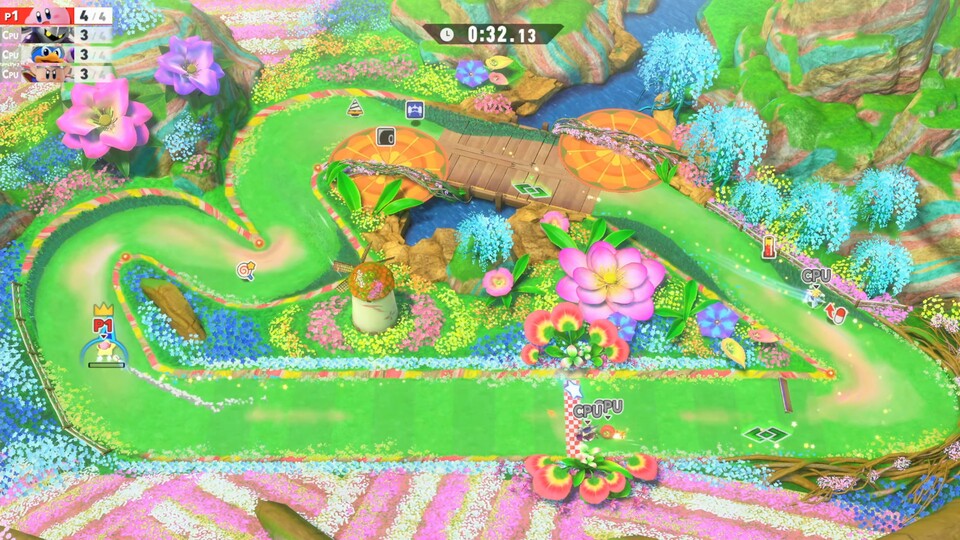 Durch Top Ride werdet ihr in der finalen Version von Kirby Air Riders auch aus der Top-Down-Perspektive spielen können.