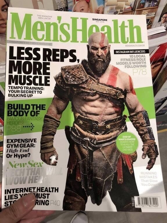 Kratos auf dem Cover der Men's Health.