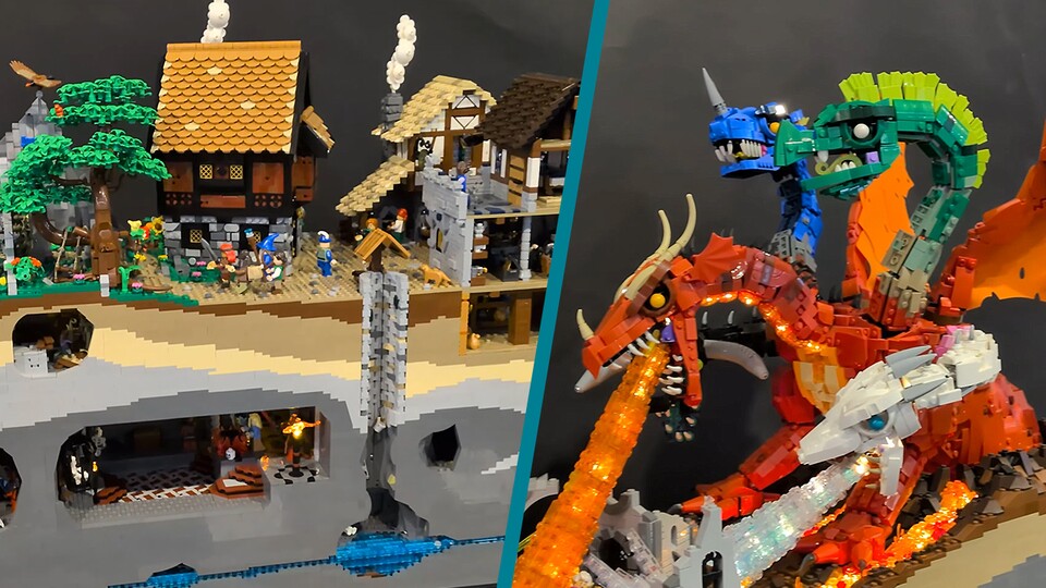 Hier sind nur einige Teile des riesigen D+D-Sets aus LEGO zu sehen. (Screenshots: YouTubeSpace Bricks)