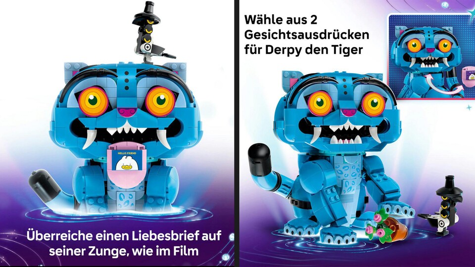 Derpys Zunge könnt ihr auch ganz einfach dranbauen, aber auch nach Belieben wieder abnehmen!