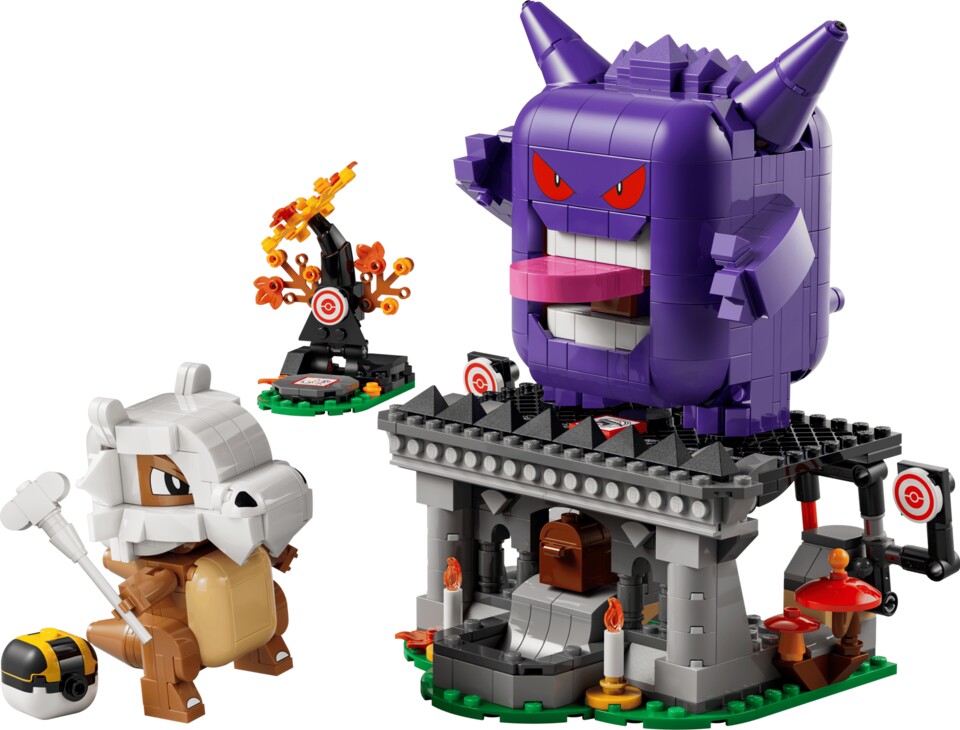 Zusammen mit Tragosso wird das Gengar bekämpft, indem es von der Plattform gestoßen wird.