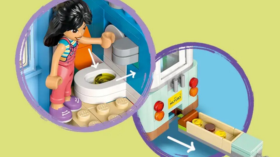 Was oben reinkommt, kommt unten wieder raus und das klappt auch bei dieser LEGO-Toilette.