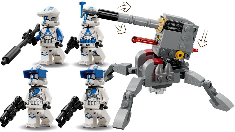 Die Kanone des LEGO Star Wars Sets ist verstellbar, damit ihr euer Ziel genau anvisieren könnt.