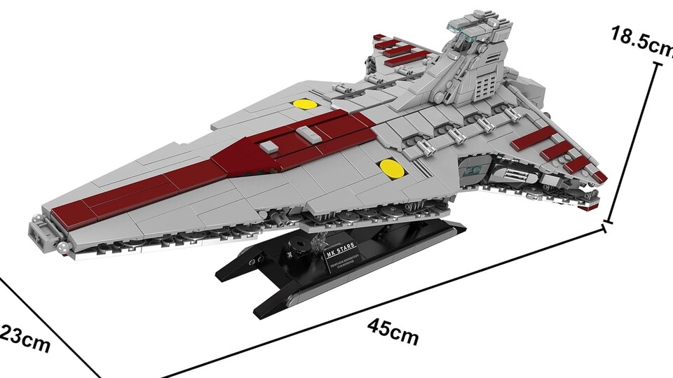 Mit diesen Maßen ist das Raumschiff kein kleines Set, aber auch nicht überdimensioniert.